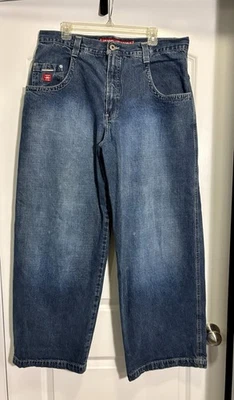 Vaqueros jnco 38x30 NVGC. Propietario original. Estos jeans tocados Da piso del borde Foto 1 de 4