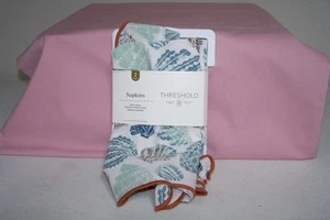 Threshold Napkins 100% Cotton Seashell Designs Cream Color 3 Pack NEW in Pack - Picture 1 of 3