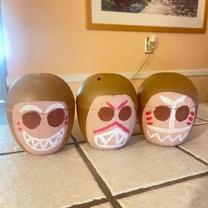 Set di 3 oggetti di scena per decorazione testa di cocco ispirati al moana per feste tropicali/artigianato fai da te - Foto 1 di 9