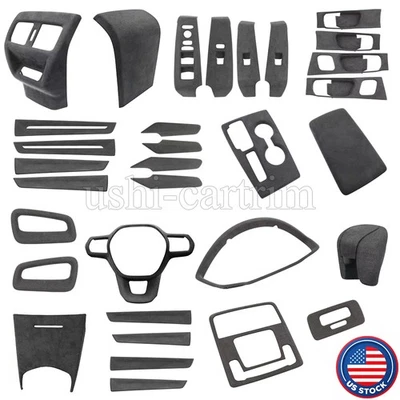 Alcantara Center Console Dashboard Panel Trim Cover For Honda Civic 2022-2025 - Imagem 1 de 4