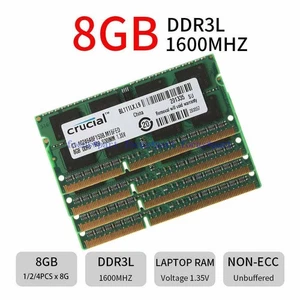 Crucial 2GB 4GB 8 GB DDR3L 1600 MHz PC3L-12800S SO-DIMM Laptop Memory 204Pin Lot - Picture 1 of 13