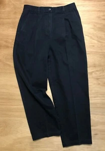 Vintage 80er Lauren Ralph Lauren plissierte hohe Taille Hose Gr. 14 marineblau Hongkong - Bild 1 von 14