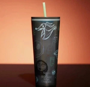 2023 Starbucks x Disney The Nightmare Before Christmas Tumbler (with Straw) NEW - Picture 1 of 3