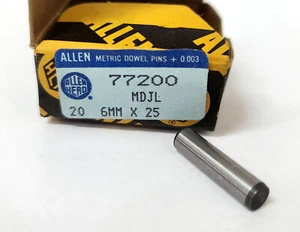 Box of 20 Allen Head 6mm x 25 Tru-ground Metric Dowel Pins + 0.003 MDJL - Picture 1 of 2