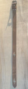 Cintura VINTAGE fatta a mano in pelle lavorata a mano etnica marrone misura 32 x 1,25" - Foto 1 di 6
