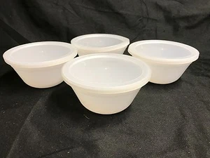 Federal ofenfest weiß Milchglas Lady Michelle ~ (4) Allzweckschalen mit Deckel - Bild 1 von 7