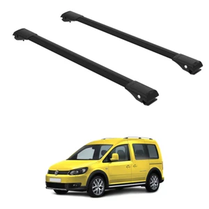 Juego de 2 barras transversales de techo para Volkswagen Caddy desde 2003 negras - Imagen 1 de 20