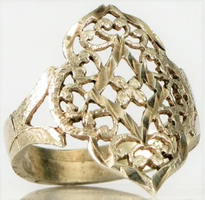 VINTAGE BEAUTIFUL ORNATE STERLING SILVER FINE FILIGREE ART DECO RING SIZE 8 ! - Picture 1 of 3