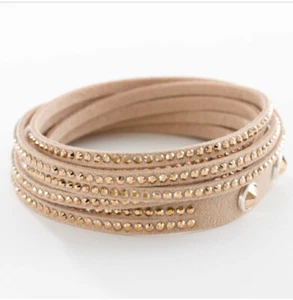 Touchstone Crystal Wrap Bracelet Golden Blush 22-23” New Condition - Picture 1 of 1