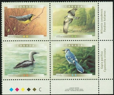 Canada sc#1842a Birds of Canada - 5a, LR Imprint Block, Mint-NH - Image 1 of 2