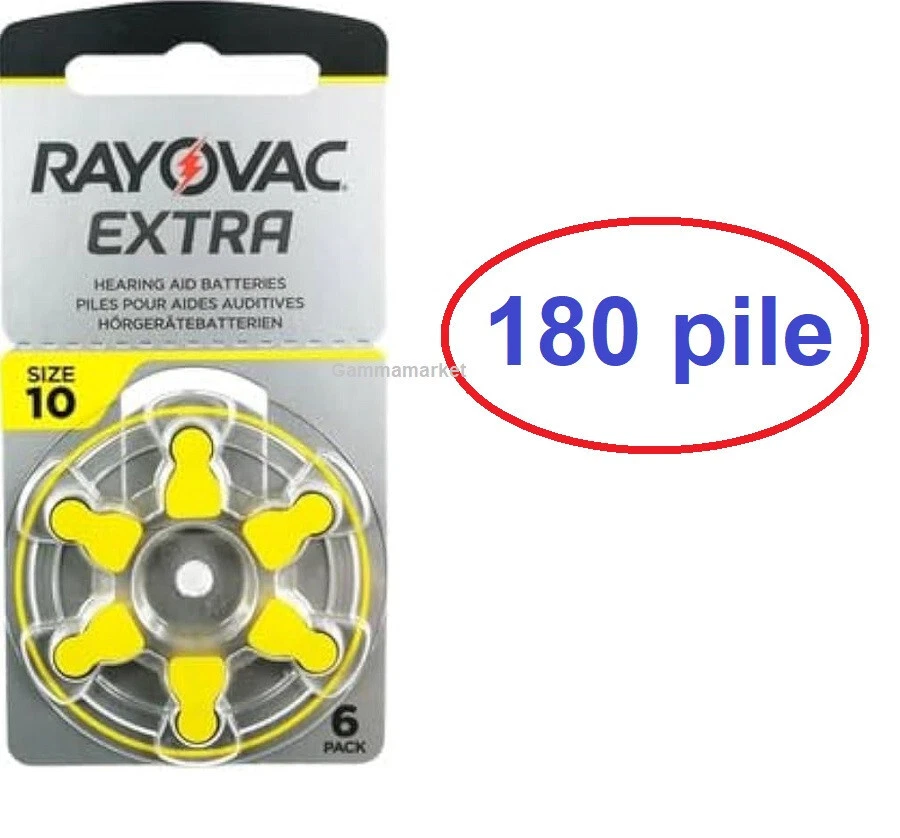 180 pile RAYOVAC Extra 10 PR70 apparecchi acustici protesi acustiche