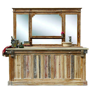 Home Bar or Store Counter 8 Foot Aged Wash Repurposed Wood