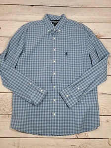Mens Johnnie-o Long Sleeve Blue Plaid Button down Shirt L P3 - Picture 1 of 7