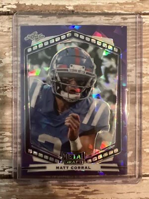 2022 Leaf Metal Draft Purple Crystals Matt Corral Panthers/Ole Miss - Image 1 of 2