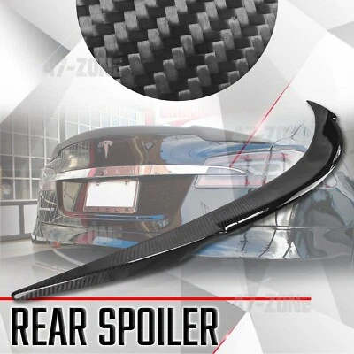 Para 2013-2025 Tesla Model S tampa traseira de fibra de carbono porta-malas asa spoiler preto brilhante - Imagem 1 de 4