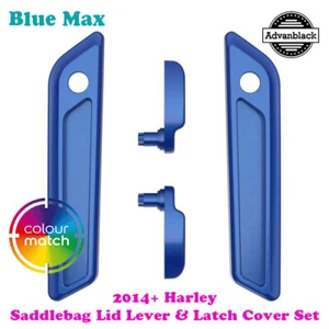 Blue Max Saddlebag Lid Lever Latch Cover for 14+ Harley Street FLHX - Picture 1 of 4