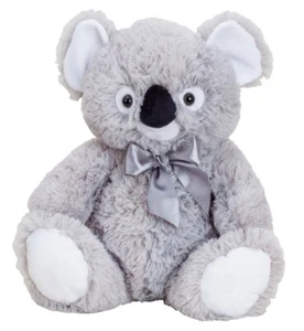 Koala-Bär grau-weiß sitzend mit dunkelgrauer glänzender Schleife 38 x 25 x 30cm - Bild 1 von 1