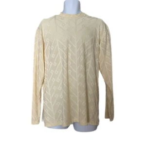 Bardelli Beverly Hills Butter Yellow Geometric Textured Long Sleeve Shirt XXL - Picture 1 of 7