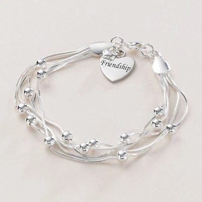 Kostenlose Gravur, Multi Strand Damen Perlen Armband. Personalisiert Schmuck - Bild 1 von 4