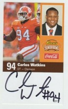 Carlos Watkins 2017 Signed SENIOR BOWL ROOKIE CARD Autographed Clemson CHAMPS