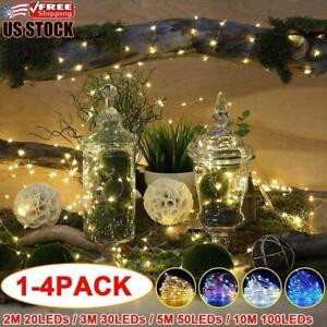 Fairy String Lights Battery Operated Mini LED Copper Silver Wire Xmas Outdoor US