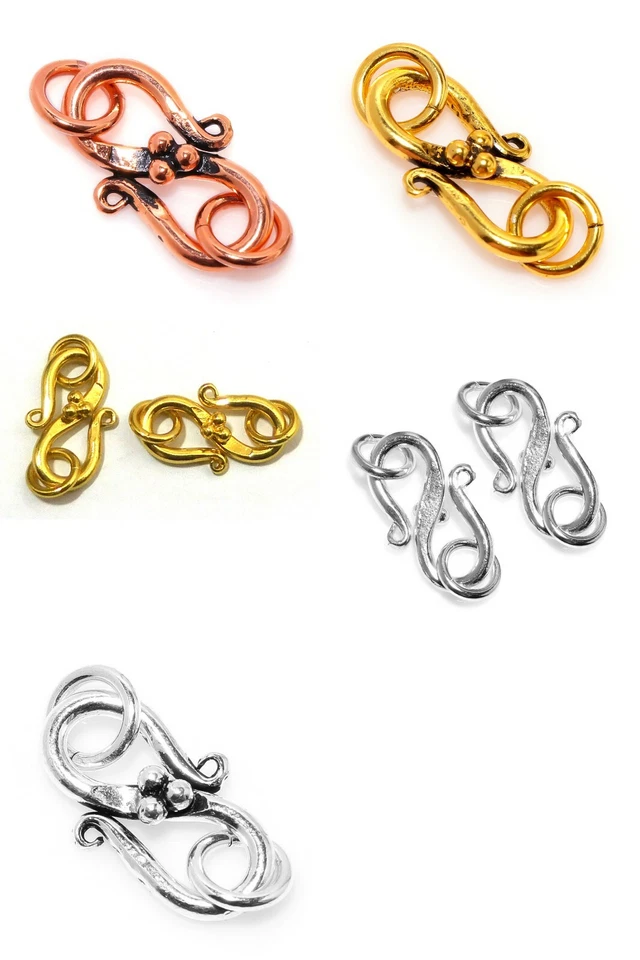 14 Pcs 18X11mm Bali S Hook Clasp Antique Silver Plated Jewelry Making B589 - Image 1 of 1