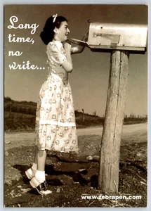 1950s Long Time No Write Vintage Postcard www.zebrapen.com Vintage Postcard - Picture 1 of 2