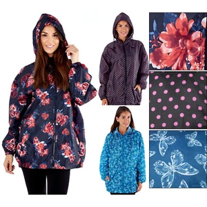 NEW LADIES RAIN MAC HOODED RAIN COAT WOMEN PARKA LIGHTWEIGHT JACKET SHOWERPROOF - Picture 1 of 7