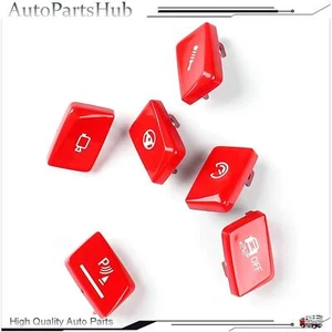 6PCS Shift Button Cover Trim Car Interior Accessories Red For BMW M3 F80 M4 F82 - Picture 1 of 9