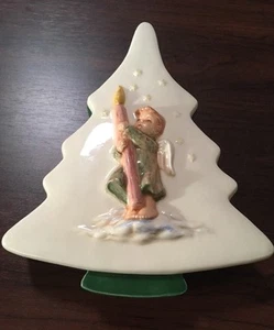 Albero di Natale vintage dipinto a mano, piatto angelo con coperchio stampo provinciale 82 - Foto 1 di 12