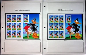 Lote de 2 hojas completas de estampillas y hojas de carpeta de 33¢ del Pato Lucas MNH Scott #3307 - Imagen 1 de 2