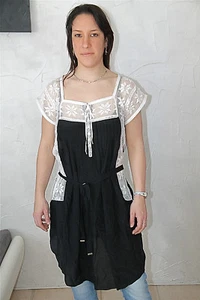 robe tunique soie dentelles HIGH USE taille 38 fr 42i  NEUVE ÉTIQUETTE val. 450€ - Picture 1 of 6