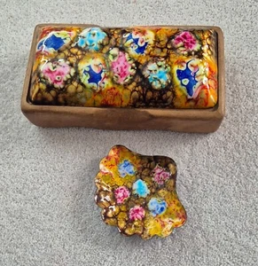 Vintage Mid Century Spanish Esmaltes Garcia Enamel On Copper ornament 7 box - Picture 1 of 3