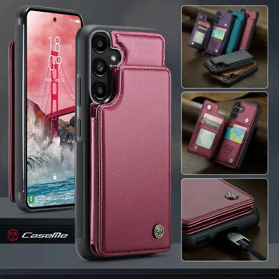 Phone Cases For SamsungS25 S21 S22 S23 S24 Ultra Leather Skin Flip Stand Covers - Image 1 of 4