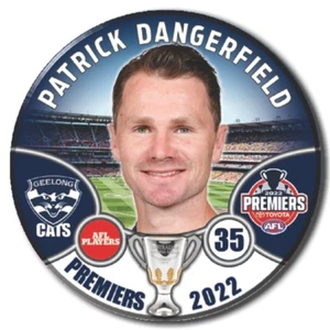 Patrick Dangerfield Geelong Cats Player 2022 Metal Badge 58mm (tracking) - Picture 1 of 1