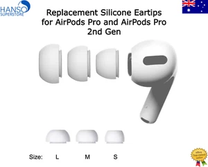 6Pcs Silicone Replacement Ear Tips For Airpods Pro 2nd Generation Headphones AU - Picture 1 of 8