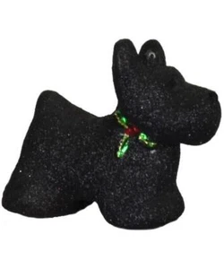 Adorno de vidrio soplado a mano negro Scottie Dog Scottish Terrier pintado a mano - Imagen 1 de 1
