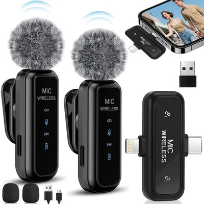 Neue Wireless Lavalier-mikrofon Handy mikrofon Mini Mic Für Iphone Android - Bild 1 von 4