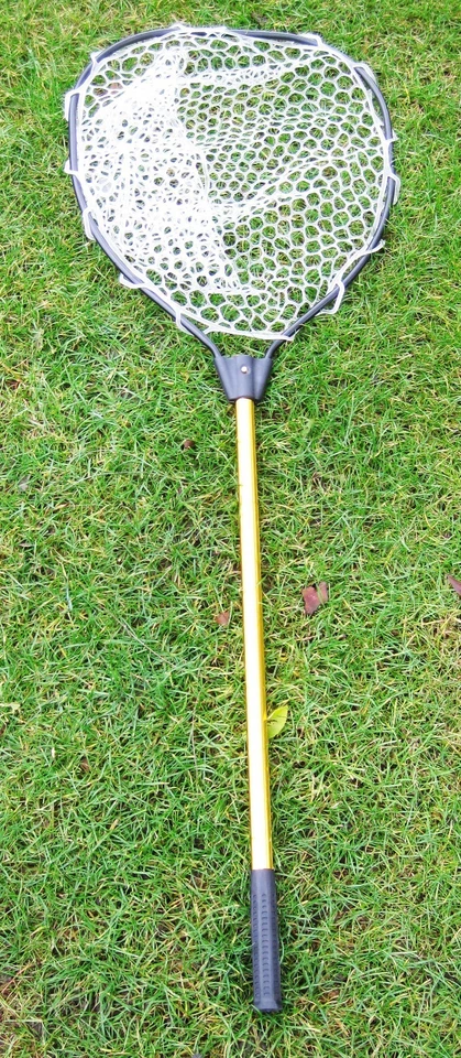 Red de aterrizaje de aluminio plegable con red de goma (Aro: 20 "x 16"; Longitud total: 47") Foto 1 de 4