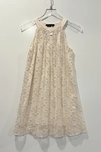 BCBGMaxAzria Womens Ivory Embroidered Lace Overlay Shift Dress Size XS - Picture 1 of 7