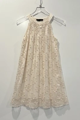 BCBGMaxAzria Womens Ivory Embroidered Lace Overlay Shift Dress Size XS - Image 1 of 4