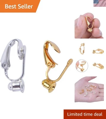 低过敏性银色和金色夹式耳环,20 件装 DIY 爱好者 — 第 1/4 张图片