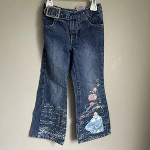 Vintage Y2K Disney Prinzessin Cinderella Kinder Denim Schlagjeans Kleinkind Mädchen Gr. 4 - Bild 1 von 5