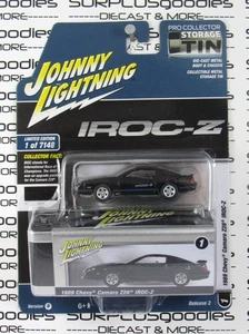 2022 Johnny Lightning Black 1989 CHEVROLET Chevy CAMARO Z28 IROC-Z w/Storage Tin - Picture 1 of 12
