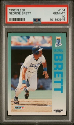 1992 FLEER #154 GEORGE BRETT PSA 10 - Image 1 of 2