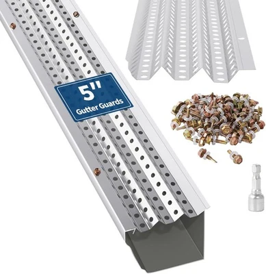 Gutter Guard 5/6 Inch Wide 100/200FT Length Mesh Leaf Debris Protection Cover - Image 1 of 4