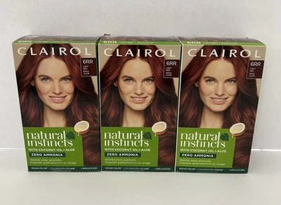Set Of 3 ~ Clairol Natural Instincts ~ 6RR Light Red Hair Color Haircolor Dye - Image 1 of 4
