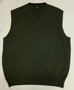 Jos A Banks Signature Collection Gray 100% Italian Merino Wool Sweater Vest L - Picture 1 of 8