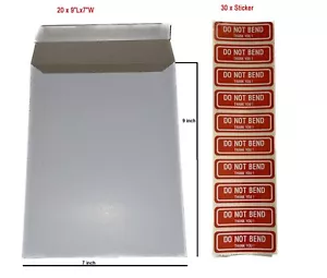 9x7 Starre Foto Dokument Versender Stayflat DVD - weiß (20 Mailer - 30 Aufkleber) - Bild 1 von 3