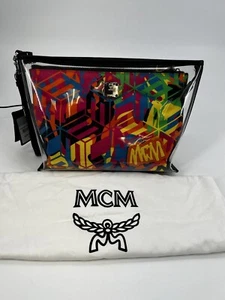 New MCM Portuna clear translucent nylon zip pouch wristlet - Picture 1 of 5